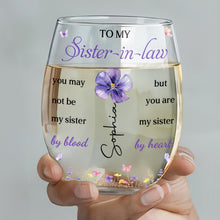 Load image into Gallery viewer, Personalized Stemless Wine Glass Custom Name Gift for Sister-in-Law