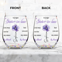 Load image into Gallery viewer, Personalized Stemless Wine Glass Custom Name Gift for Sister-in-Law