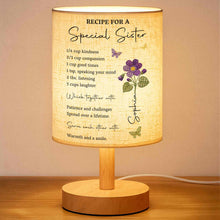 Load image into Gallery viewer, Personalized Fabric Lamp Custom Name Floral Butterfly Gift for Sister