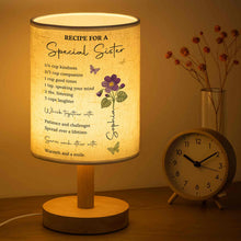 Load image into Gallery viewer, Personalized Fabric Lamp Custom Name Floral Butterfly Gift for Sister