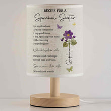 Load image into Gallery viewer, Personalized Fabric Lamp Custom Name Floral Butterfly Gift for Sister