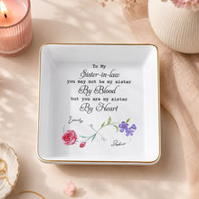 Load image into Gallery viewer, Personalized Birth Month Flowers Jewelry Dish Gift for Sister-in-Law