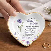 Load image into Gallery viewer, Personalized Heart Jewelry Dish Custom Name Gift for Sister