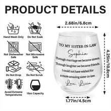 Load image into Gallery viewer, Personalized Stemless Wine Glass Gift for Sister-in-Law