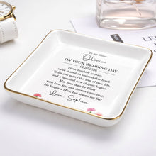 Load image into Gallery viewer, Personalized Wedding Day Jewelry Dish for Sister with Birth Month Flowers