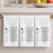 Load image into Gallery viewer, Personalized Kitchen Towel Custom Floral Design Gift for Sister-in-Law