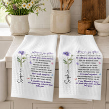 Load image into Gallery viewer, Personalized Kitchen Towel Custom Floral Design Gift for Sister-in-Law
