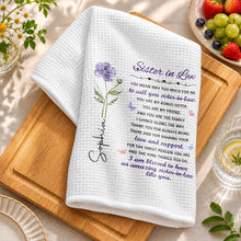 Load image into Gallery viewer, Personalized Kitchen Towel Custom Floral Design Gift for Sister-in-Law
