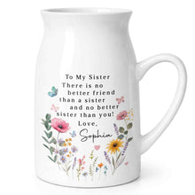Load image into Gallery viewer, Personalized Ceramic Flower Vase Gift for Sister Butterfly Design