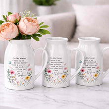 Load image into Gallery viewer, Personalized Ceramic Flower Vase Gift for Sister Butterfly Design