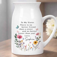Load image into Gallery viewer, Personalized Ceramic Flower Vase Gift for Sister Butterfly Design