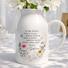 Load image into Gallery viewer, Personalized Ceramic Flower Vase Gift for Sister Butterfly Design