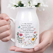Load image into Gallery viewer, Personalized Ceramic Flower Vase Gift for Sister Butterfly Design