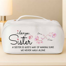 Load image into Gallery viewer, Personalized Faux Leather Makeup Bag Custom Design for Sister