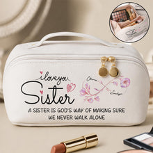 Load image into Gallery viewer, Personalized Faux Leather Makeup Bag Custom Design for Sister