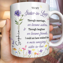 Load image into Gallery viewer, Personalized Purple Flower Butterflies Coffee Mug Gift for Sister-in-Law