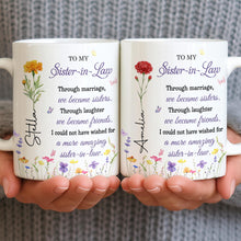Load image into Gallery viewer, Personalized Purple Flower Butterflies Coffee Mug Gift for Sister-in-Law