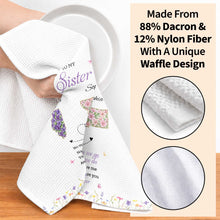 Load image into Gallery viewer, Personalized Kitchen Towel Custom Gift for Sister Flowers State Maps