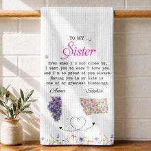 Load image into Gallery viewer, Personalized Kitchen Towel Custom Gift for Sister Flowers