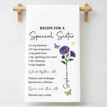 Load image into Gallery viewer, Personalized Kitchen Towel Recipe for Sister with Butterflies