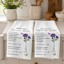 Load image into Gallery viewer, Personalized Kitchen Towel Recipe for Sister with Butterflies