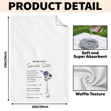 Load image into Gallery viewer, Personalized Kitchen Towel Recipe for Sister with Butterflies