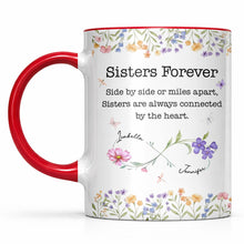 Load image into Gallery viewer, Personalized Sister Accent Mug Custom Floral Design Gift