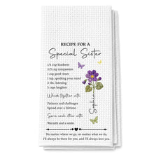Load image into Gallery viewer, Personalized Birth Month Flowers Kitchen Towel Gift for Sister