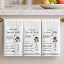 Load image into Gallery viewer, Personalized Birth Month Flowers Kitchen Towel Gift for Sister