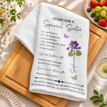 Load image into Gallery viewer, Personalized Birth Month Flowers Kitchen Towel Gift for Sister