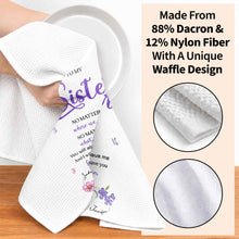 Load image into Gallery viewer, Personalized Kitchen Towel for Sister with Flowers & Butterflies