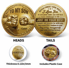 Load image into Gallery viewer, Personalized Fist Bump Commemorative Coin Custom Gift for Son