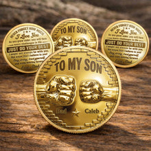 Load image into Gallery viewer, Personalized Fist Bump Commemorative Coin Custom Gift for Son