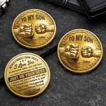 Load image into Gallery viewer, Personalized Fist Bump Commemorative Coin Custom Gift for Son