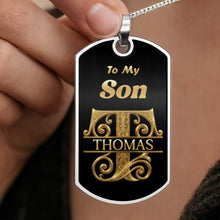 Load image into Gallery viewer, Personalized Dog Tag Necklace Custom Name for Son Gift