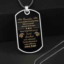 Load image into Gallery viewer, Personalized Dog Tag Necklace Custom Name for Son Gift