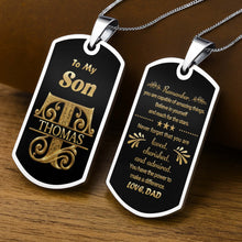 Load image into Gallery viewer, Personalized Dog Tag Necklace Custom Name for Son Gift