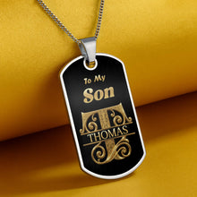 Load image into Gallery viewer, Personalized Dog Tag Necklace Custom Name for Son Gift