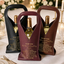 Load image into Gallery viewer, Personalized Custom Leather Wine Bag Wedding Gift for Son