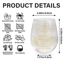 Load image into Gallery viewer, Personalized Stemless Wine Glass for Son Wedding Day Gift