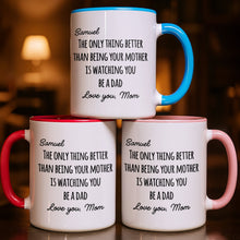 Load image into Gallery viewer, Personalized Accent Mug Custom Message Gift for Dad