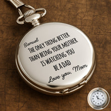 Load image into Gallery viewer, Engraved Silver Pocket Watch Custom Name Gift for Son