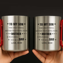 Load image into Gallery viewer, Personalized Stainless Steel Carabiner Mug Custom Gift for Son