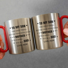 Load image into Gallery viewer, Personalized Stainless Steel Carabiner Mug Custom Gift for Son