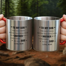 Load image into Gallery viewer, Personalized Stainless Steel Carabiner Mug Custom Gift for Son