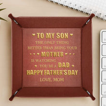 Load image into Gallery viewer, Personalized Leather Valet Tray Custom Name Gift for Son