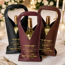Load image into Gallery viewer, Personalized Leather Wine Bag Custom Gift for Son Father's Day