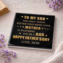 Load image into Gallery viewer, Personalized Ceramic Coaster Custom Message Gift for Son