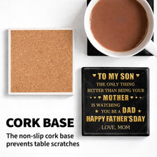 Load image into Gallery viewer, Personalized Ceramic Coaster Custom Message Gift for Son