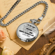 Load image into Gallery viewer, Personalized Silver Pocket Watch Heart & Stars Gift for Son